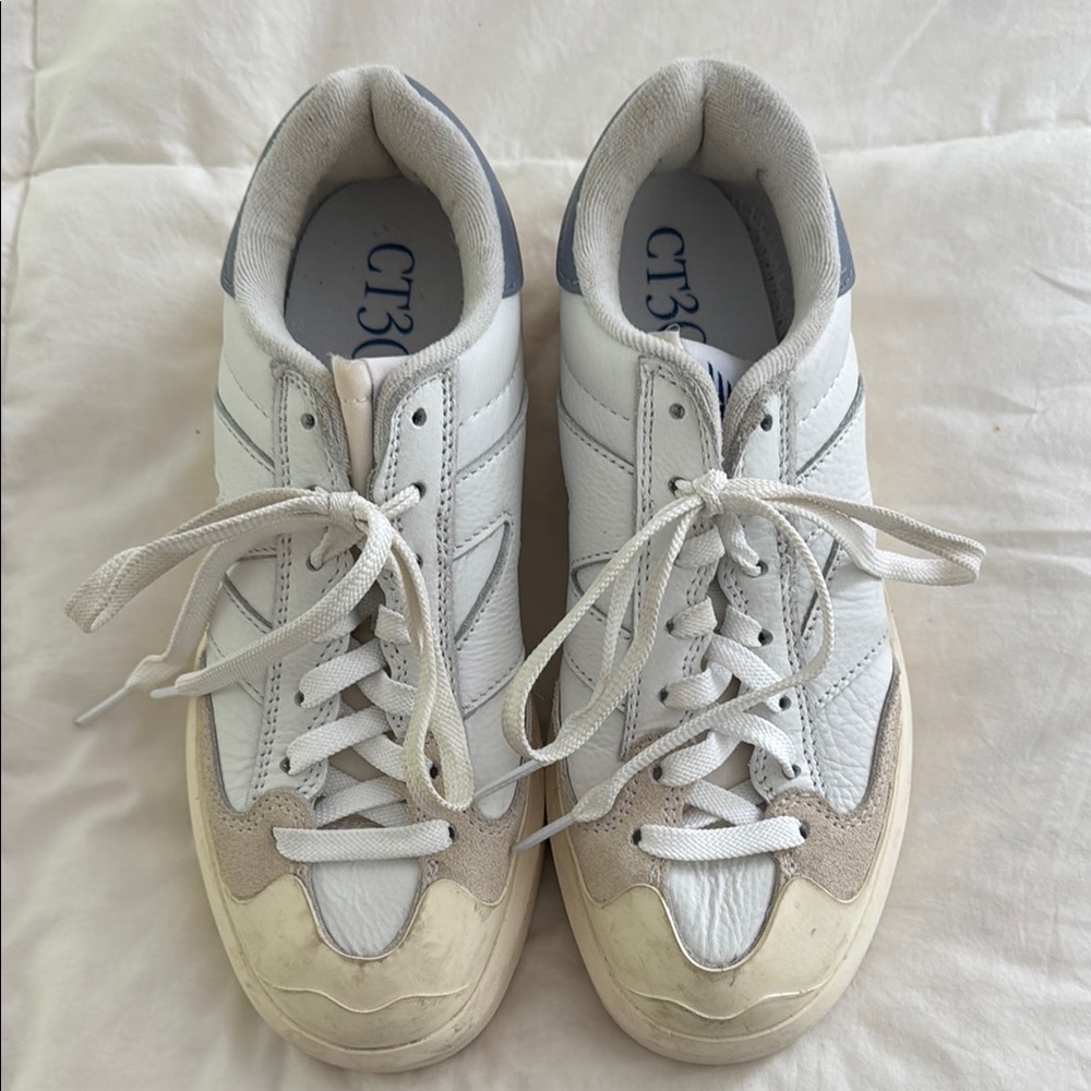 New Balance CT 302 white and cream leather sneakers